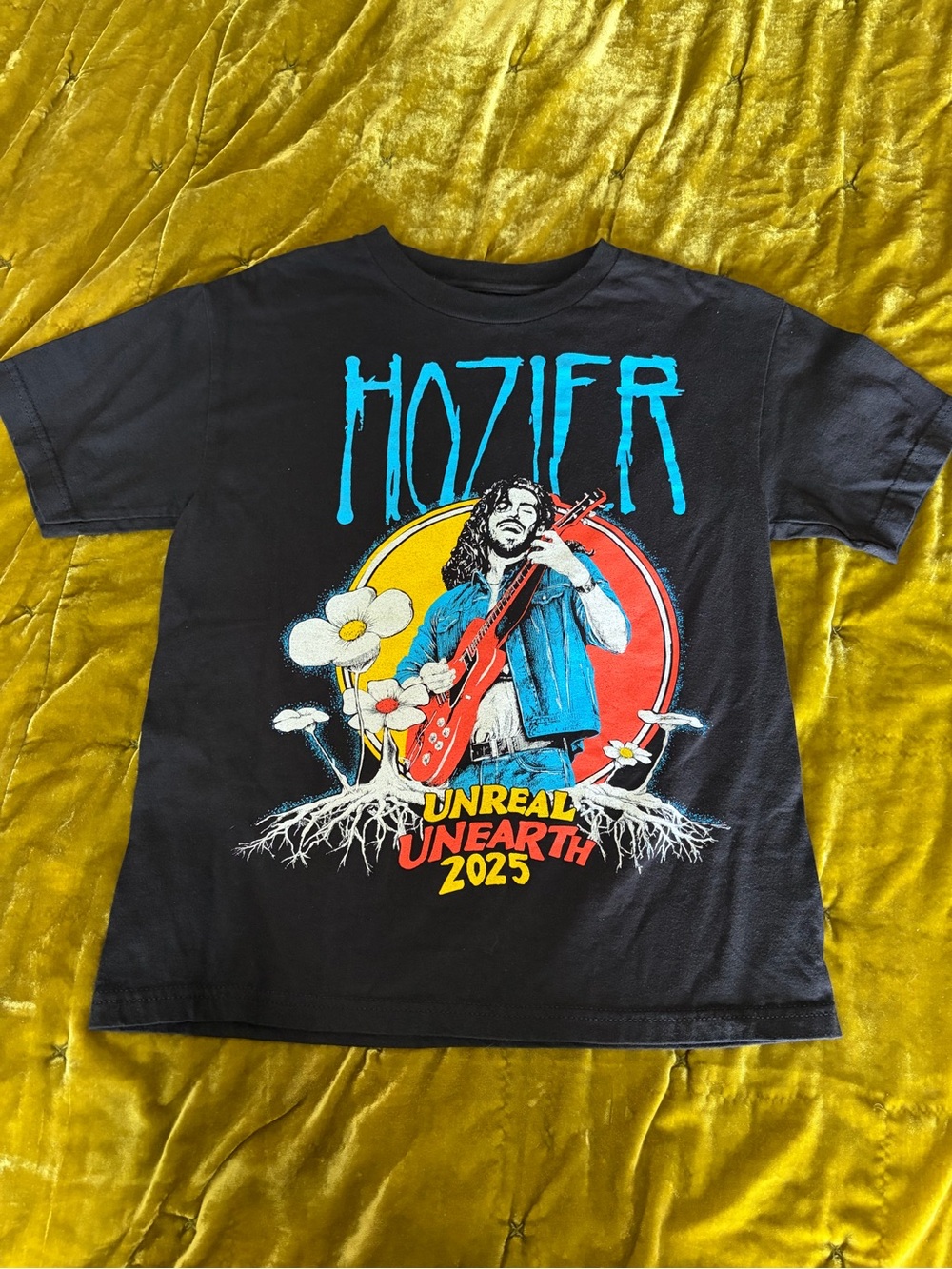 Hozier Unreal Unearth 2025 Tour T-Shirt Black Official Merch Tour Dates Sz S
